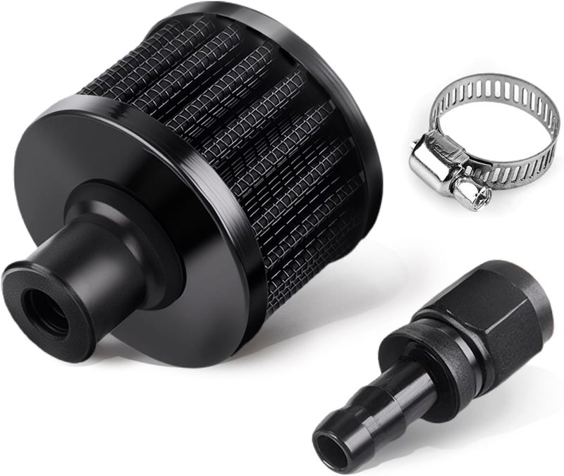CNRAQR 9mm Fuel Cell Breather/Vent Air Filter 6AN Female Fitting Kit - Image 1